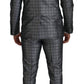 Elegant Silver Patterned Slim Fit Suit