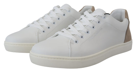 Elegant White Low-top Leather Sneakers