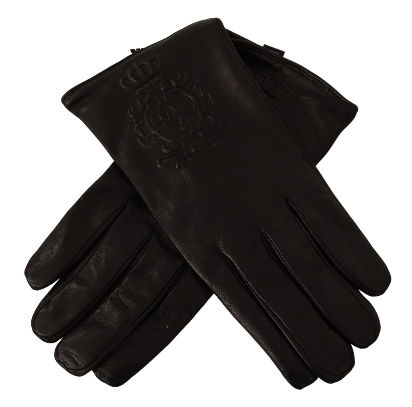 Elegant Embossed Leather Gloves