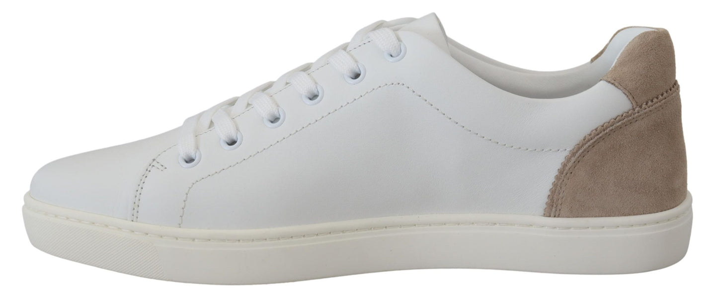 Elegant White Low-top Leather Sneakers