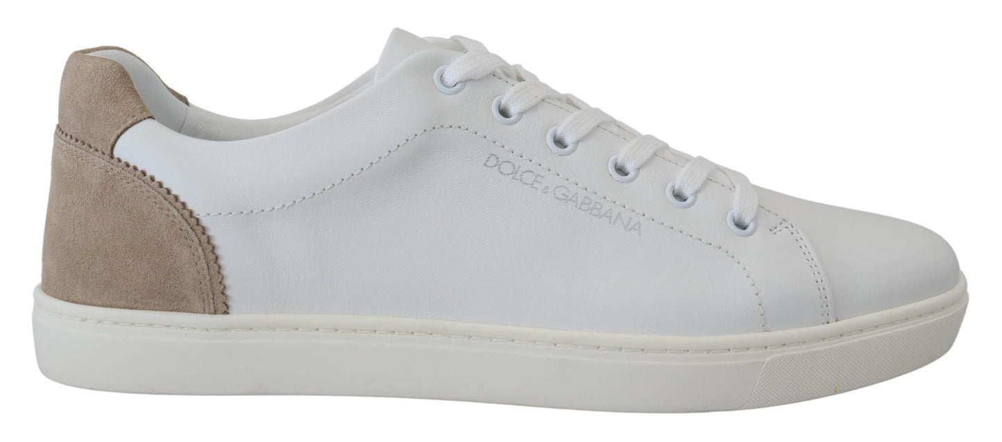 Elegant White Low-top Leather Sneakers