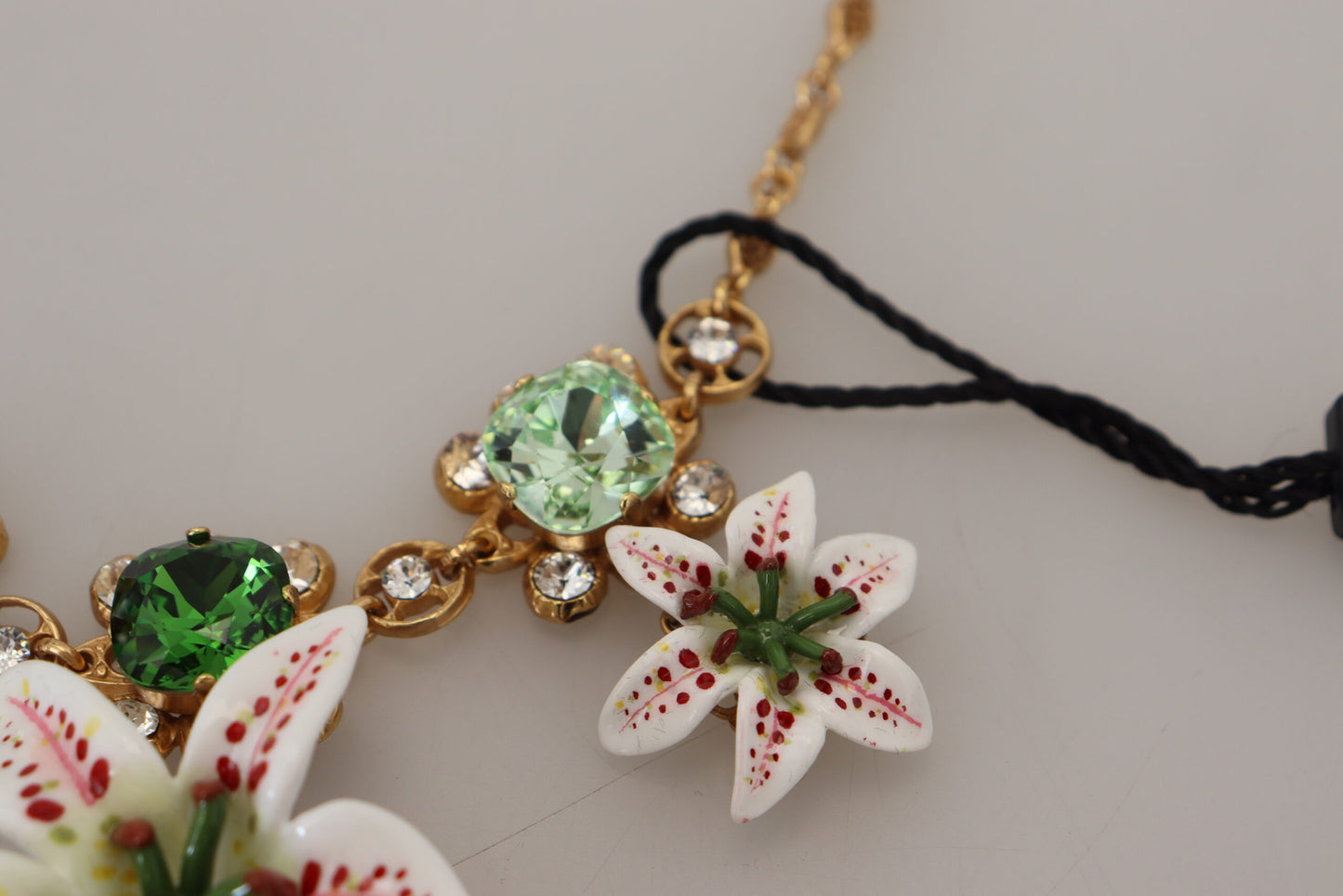 Golden Lily Flower Pendant Necklace