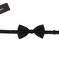 Elegant Black Polka Dot Silk Bow Tie