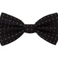 Elegant Black Polka Dot Silk Bow Tie