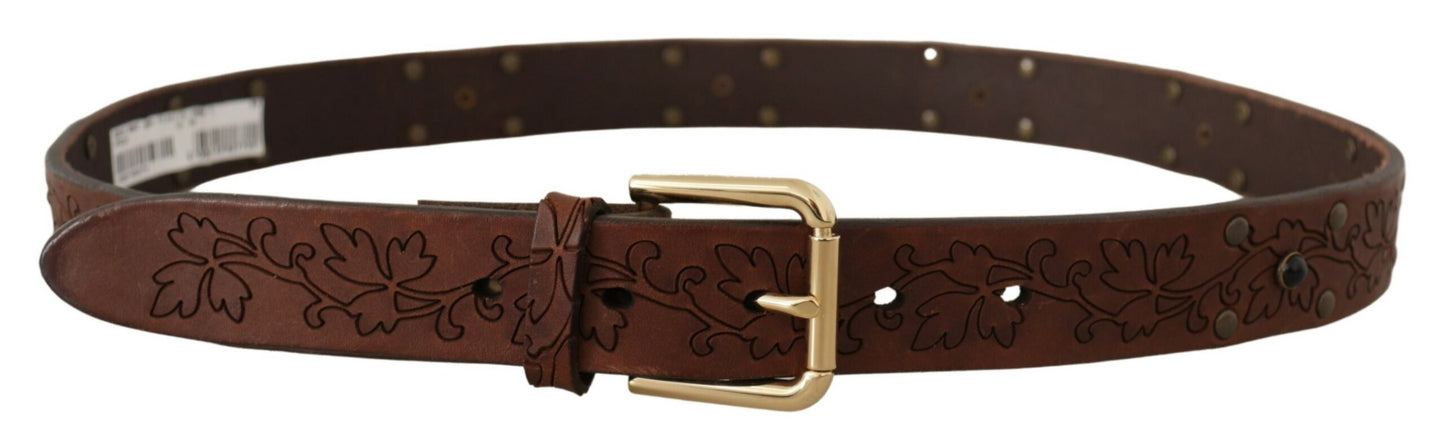 Elegant Leather Belt with Metal Buckle