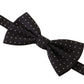 Elegant Black Polka Dot Silk Bow Tie