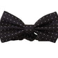 Elegant Black Polka Dot Silk Bow Tie
