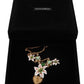 Golden Lily Flower Pendant Necklace