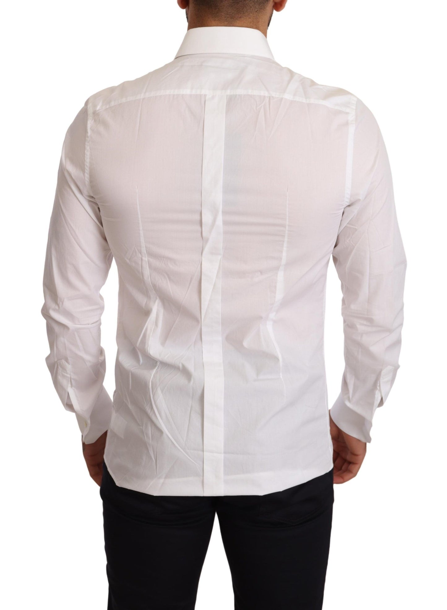 Elegant White Cotton Poplin Shirt with Love Patch