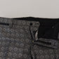 Elegant Silver Patterned Slim Fit Suit