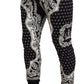 Black Cotton Bandana Print Jogger Pants