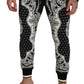 Black Cotton Bandana Print Jogger Pants