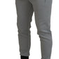 Gray Polyester Sweatpants Jogger Pants