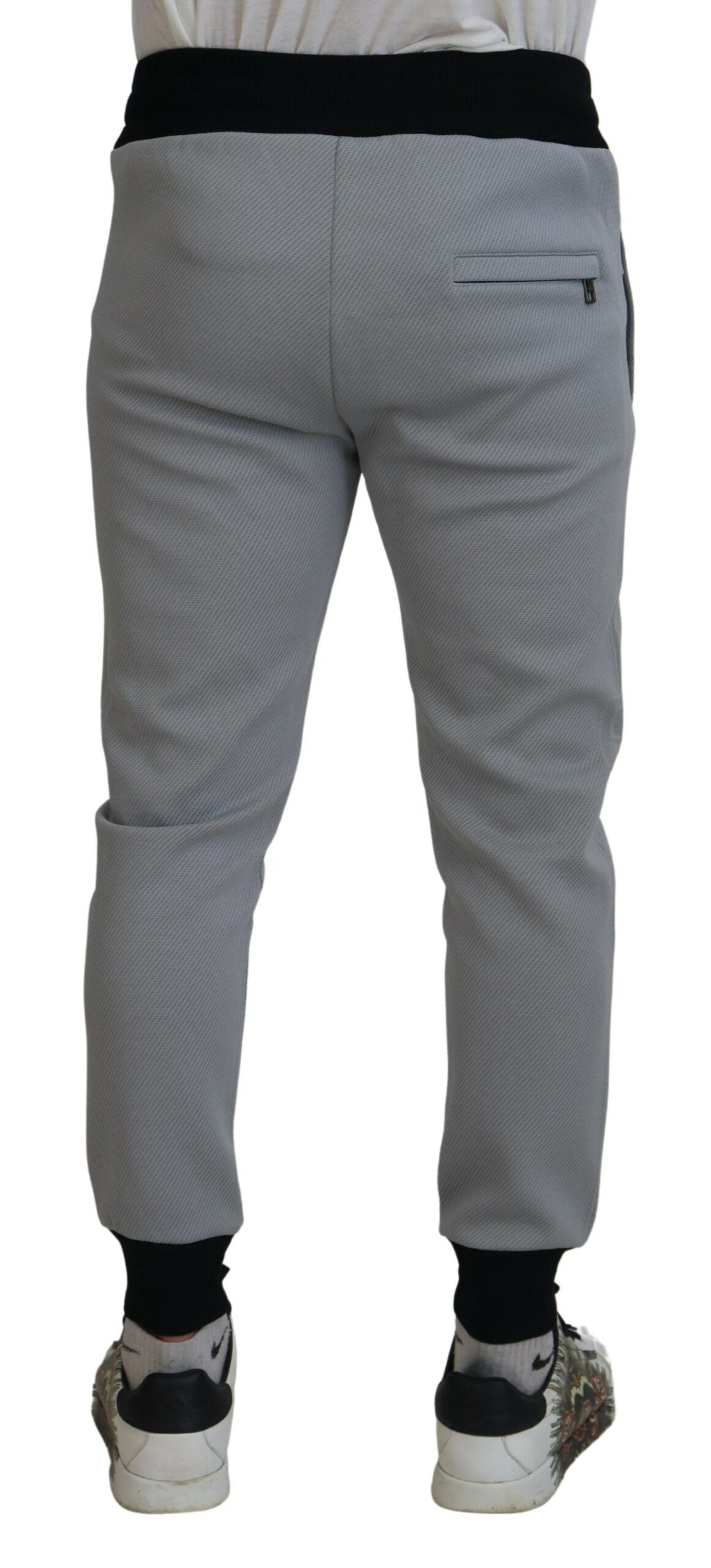 Gray Polyester Sweatpants Jogger Pants