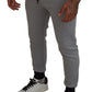 Gray Polyester Sweatpants Jogger Pants