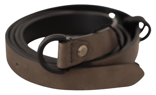 Exquisite Solid Brown Waist Belt with Metal Buckle