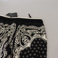 Black Cotton Bandana Print Jogger Pants