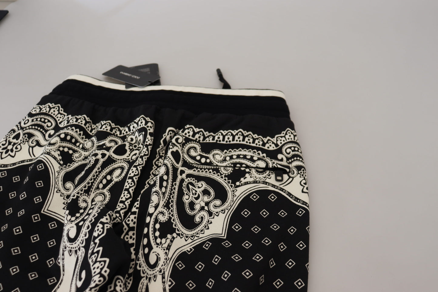 Black Cotton Bandana Print Jogger Pants