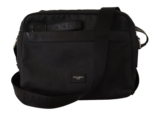 Elegant Gray & Black Reporter Messenger Bag