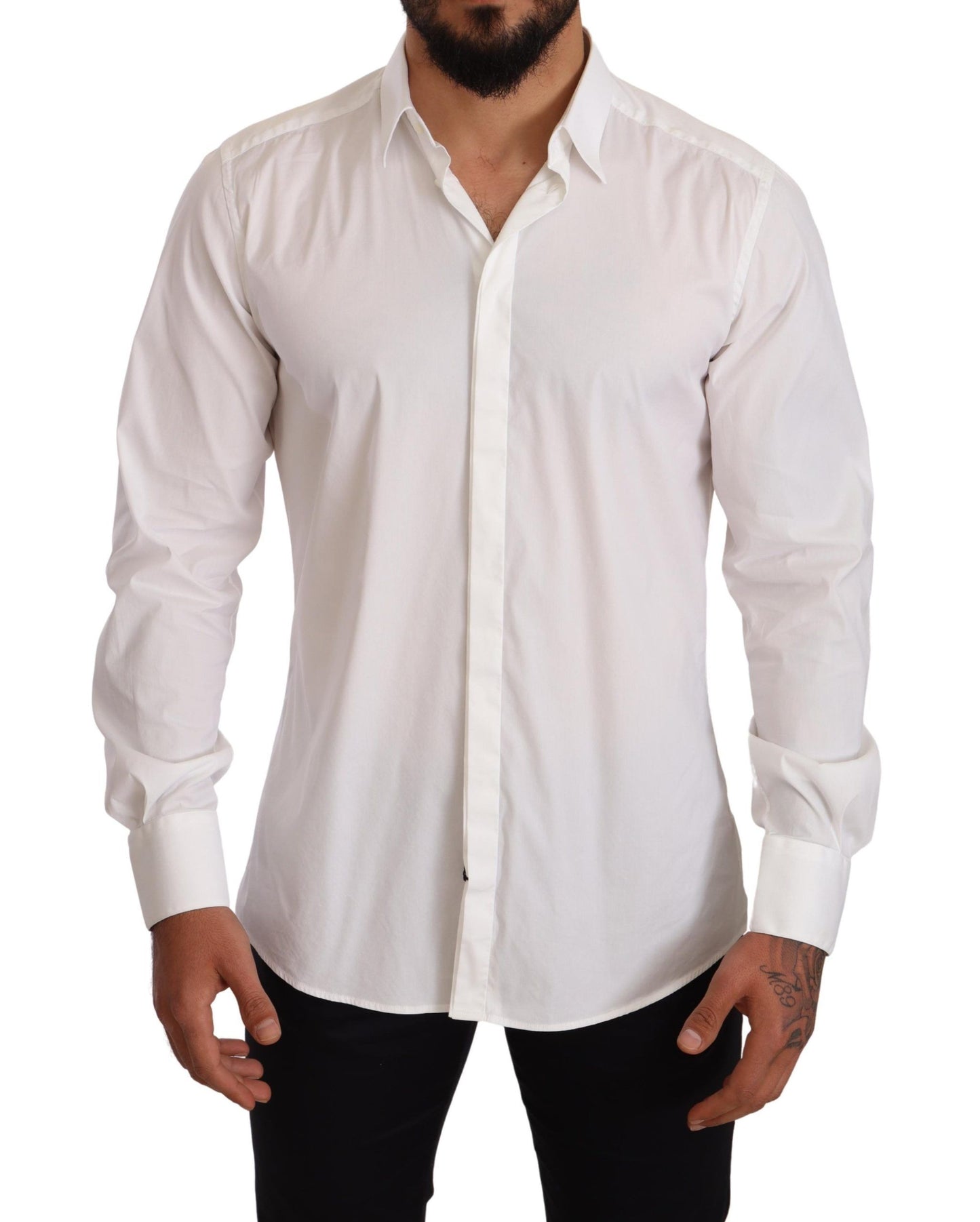 Elegant Slim Fit Gold Dress Shirt