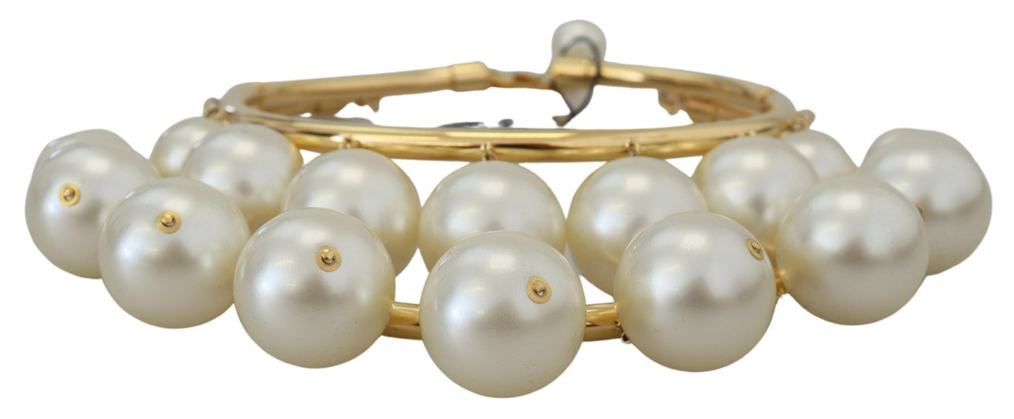 Elegant Faux Pearl Embellished Gold Choker