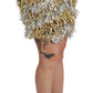Stunning High-Waist Metallic Mini Skirt