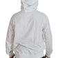 White Cotton Hooded Sweatshirt Sweater
