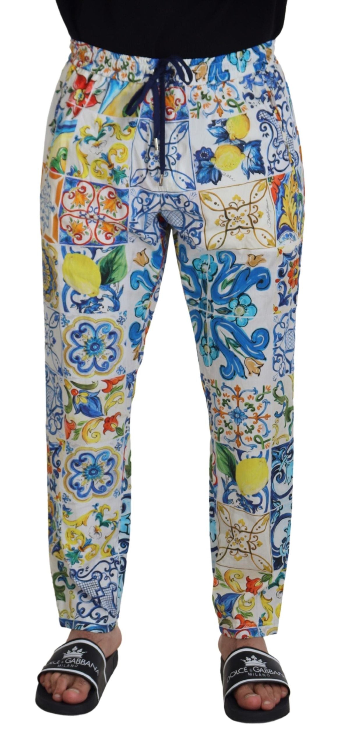 Multicolor Cotton Statement Pants