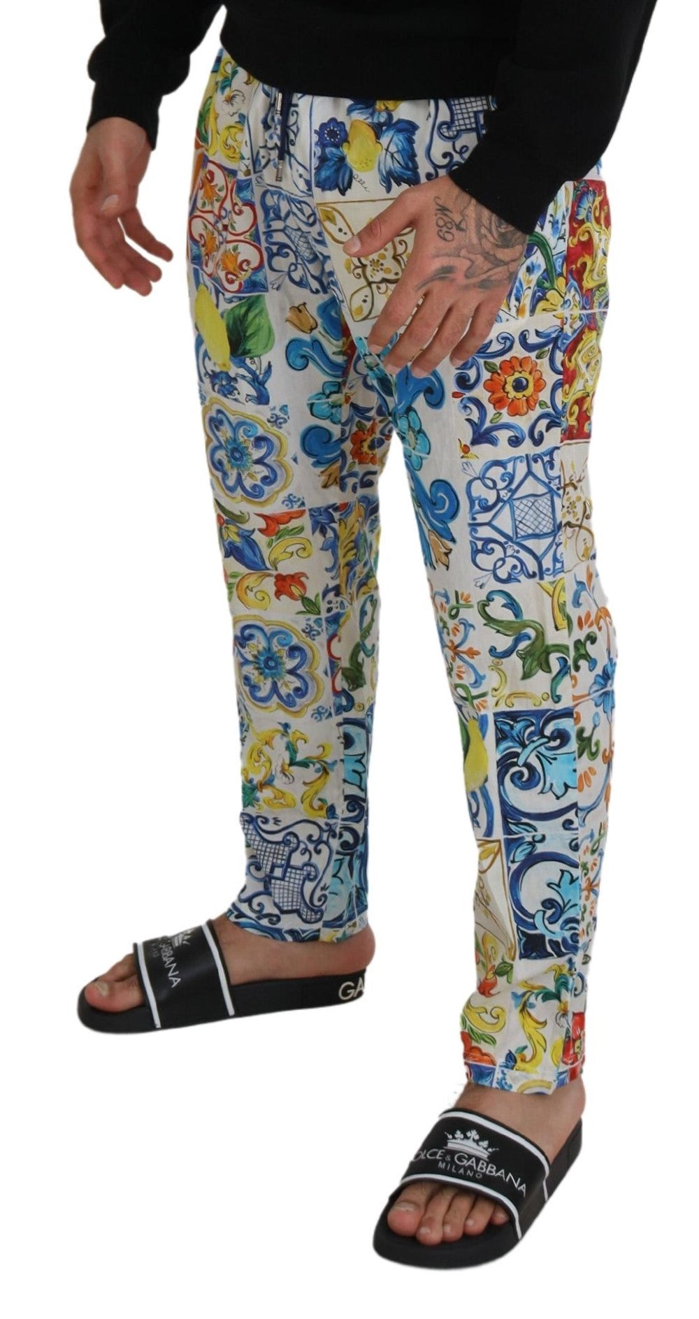 Multicolor Cotton Statement Pants