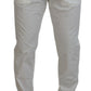 White Cotton Skinny Chino Pants