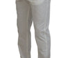White Cotton Skinny Chino Pants