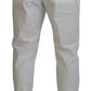 White Cotton Skinny Chino Pants