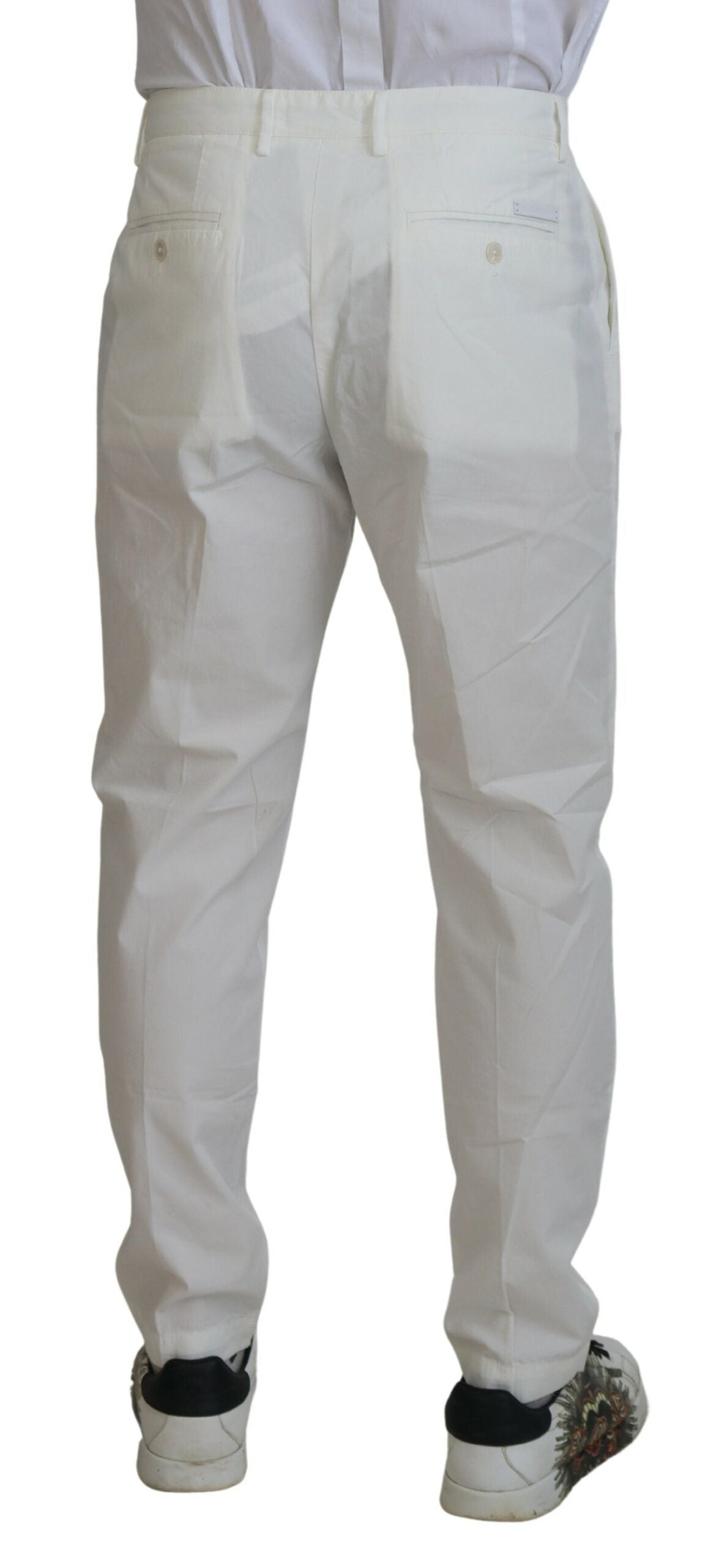 White Cotton Skinny Chino Pants