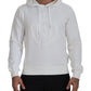 White Cotton Logo Hooded Sweatshirt Sweater