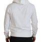 White Cotton Logo Hooded Sweatshirt Sweater