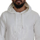 White Cotton Logo Hooded Sweatshirt Sweater