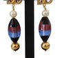 Sicilian Motif Clip-On Dangling Earrings