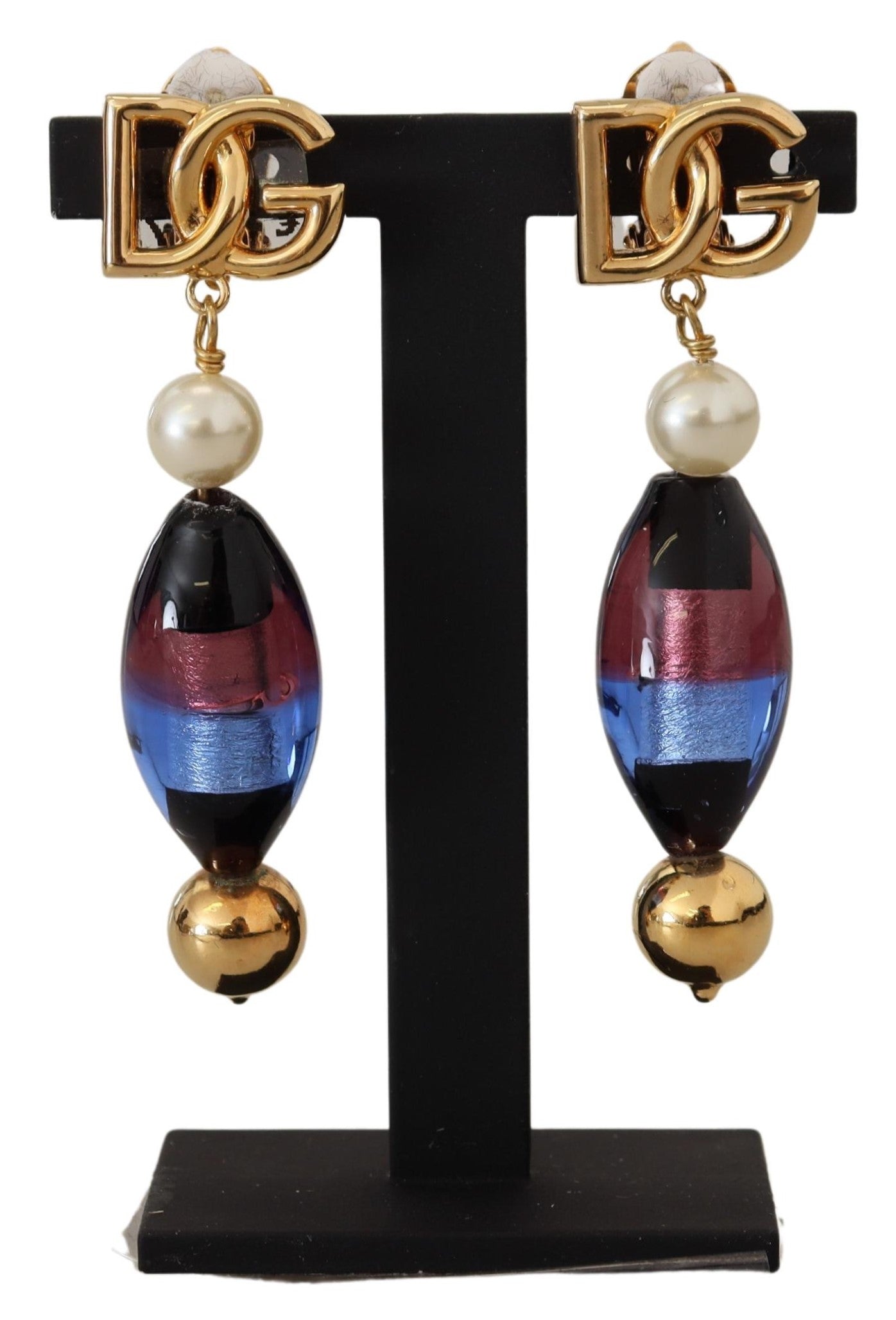 Sicilian Motif Clip-On Dangling Earrings