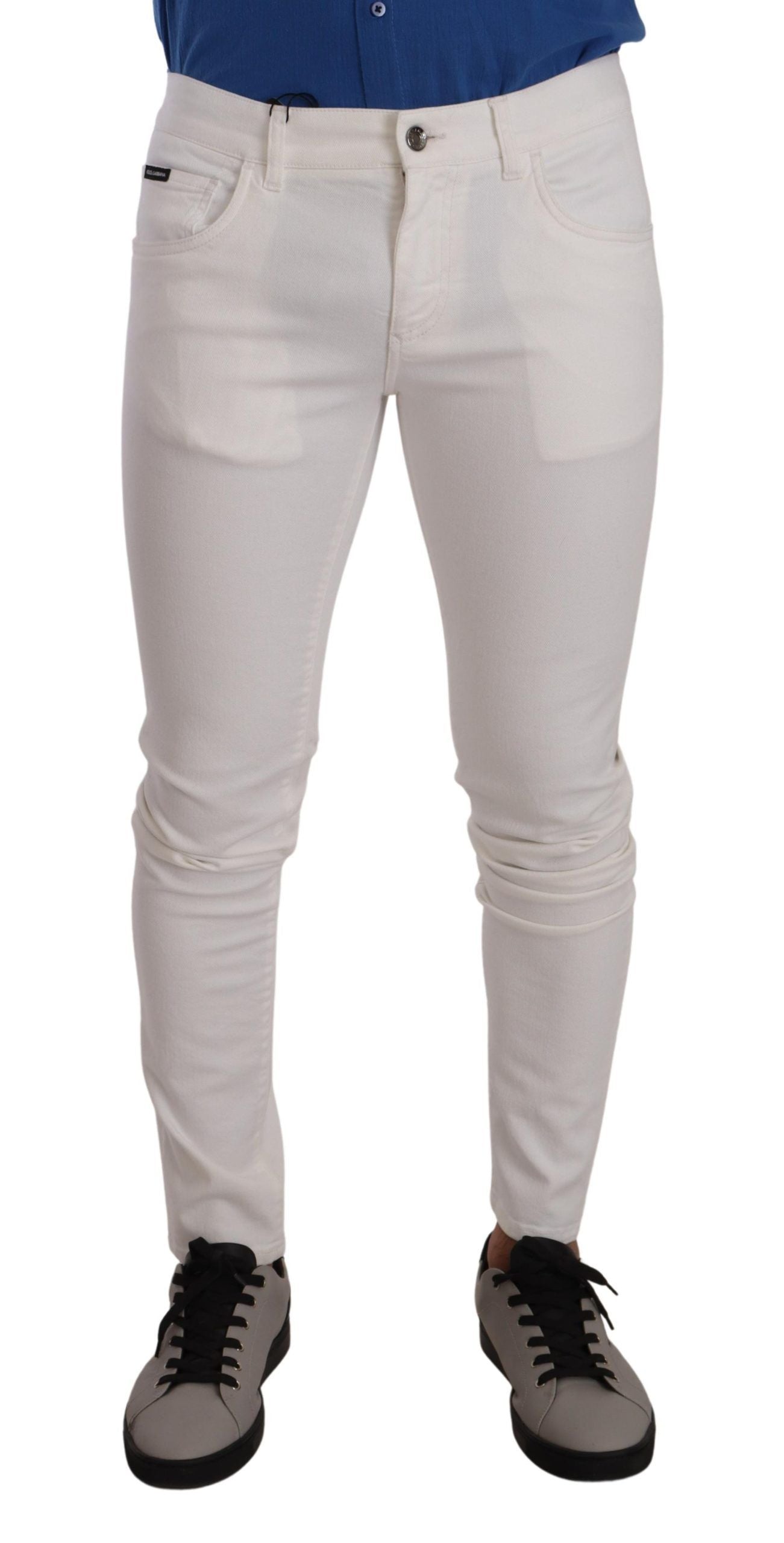 Elegant White Skinny Denim Jeans