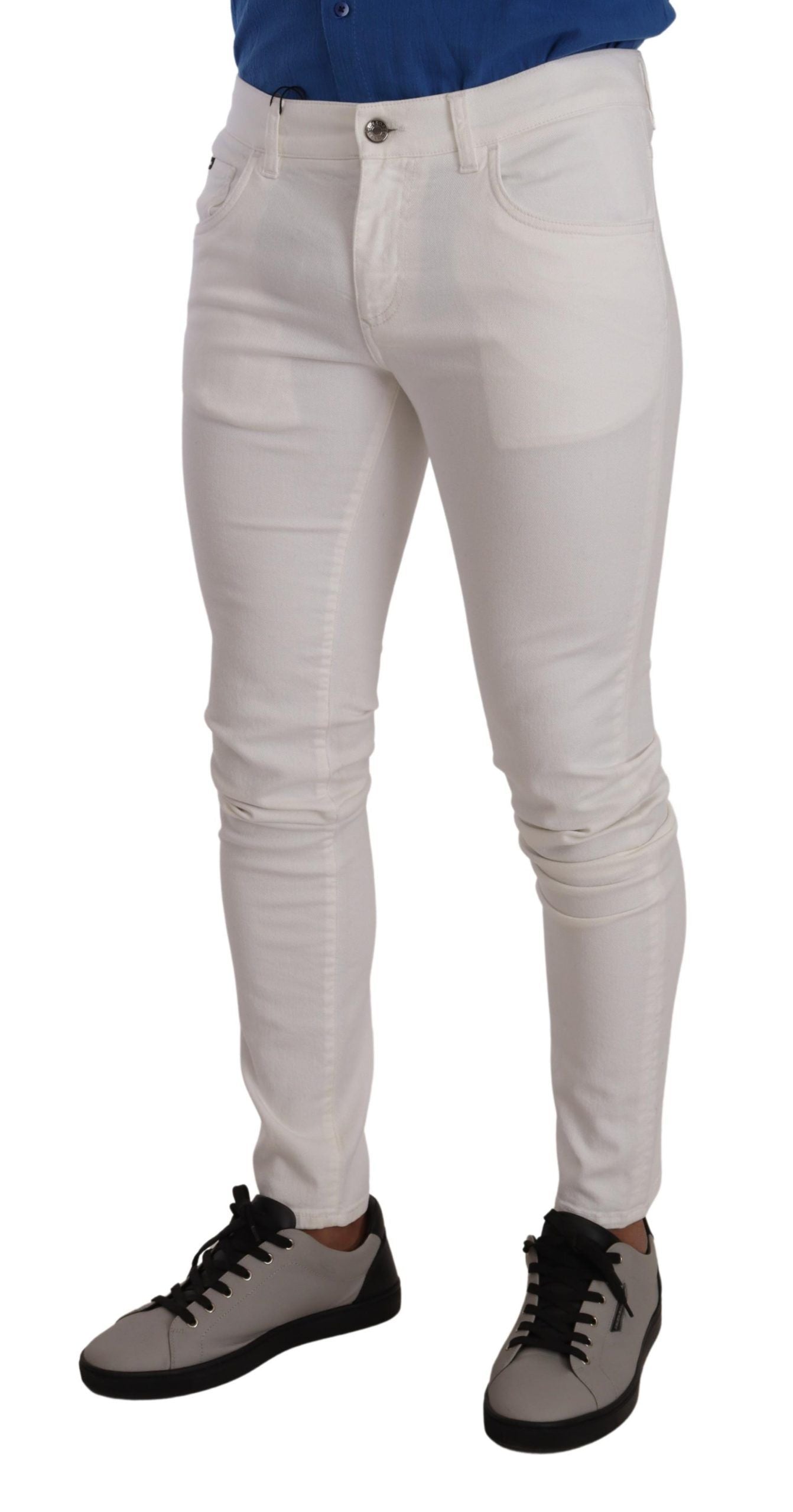 Elegant White Skinny Denim Jeans