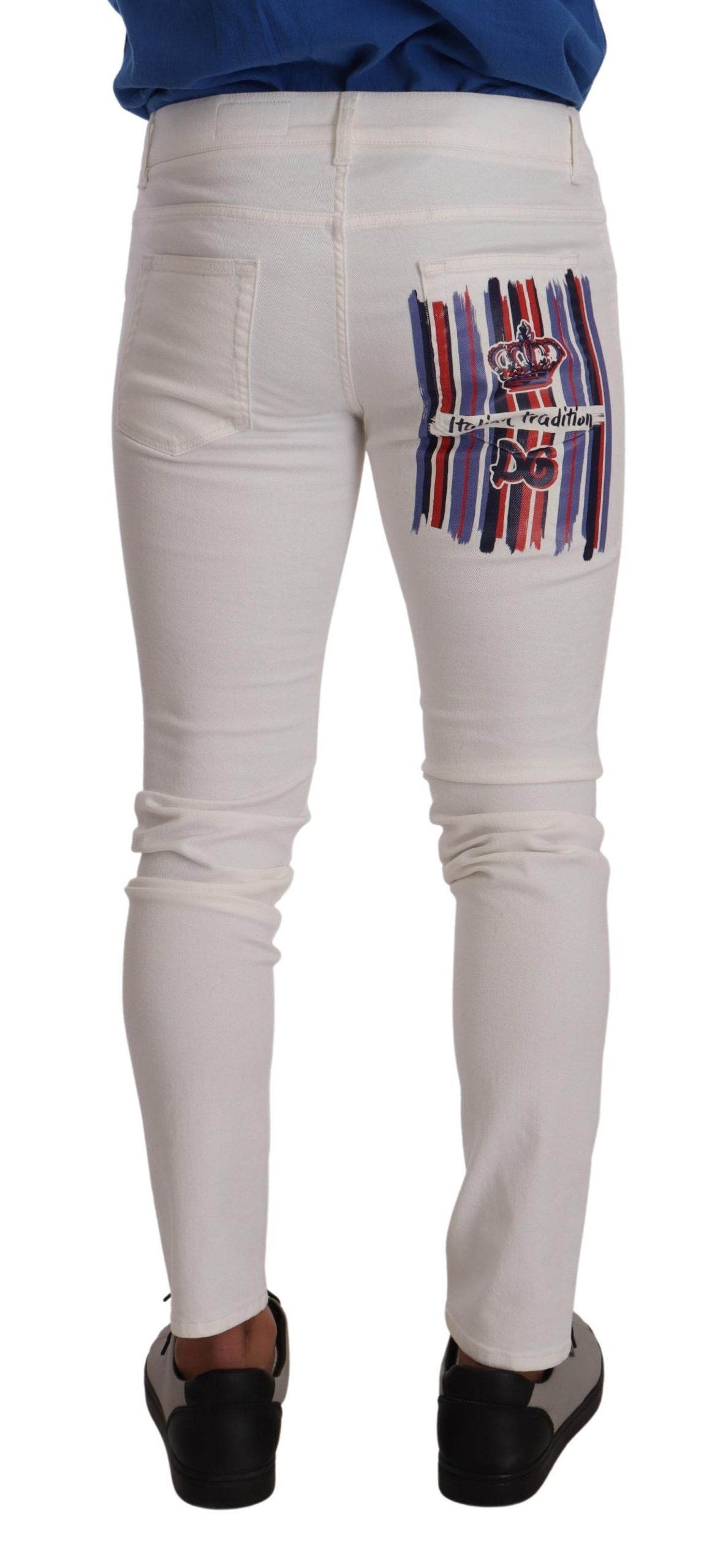 Elegant White Skinny Denim Jeans