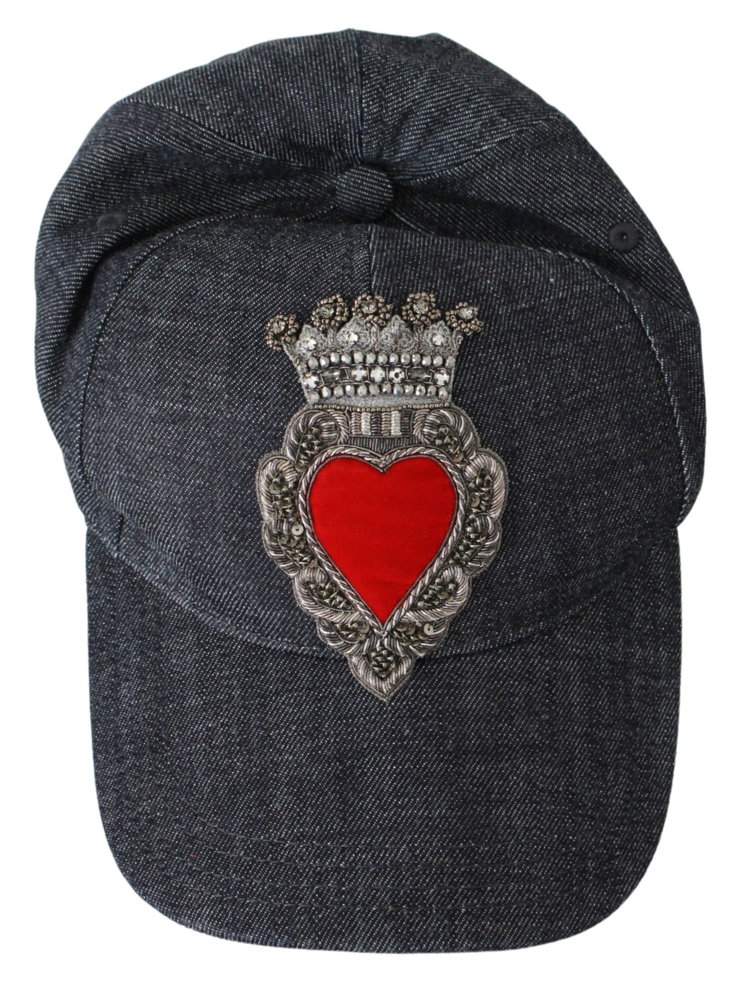 Chic Gray Embroidered Heart Baseball Cap