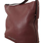 Elegant Wine Leather Tote with Adjustable Strap