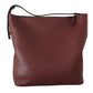 Elegant Wine Leather Tote with Adjustable Strap