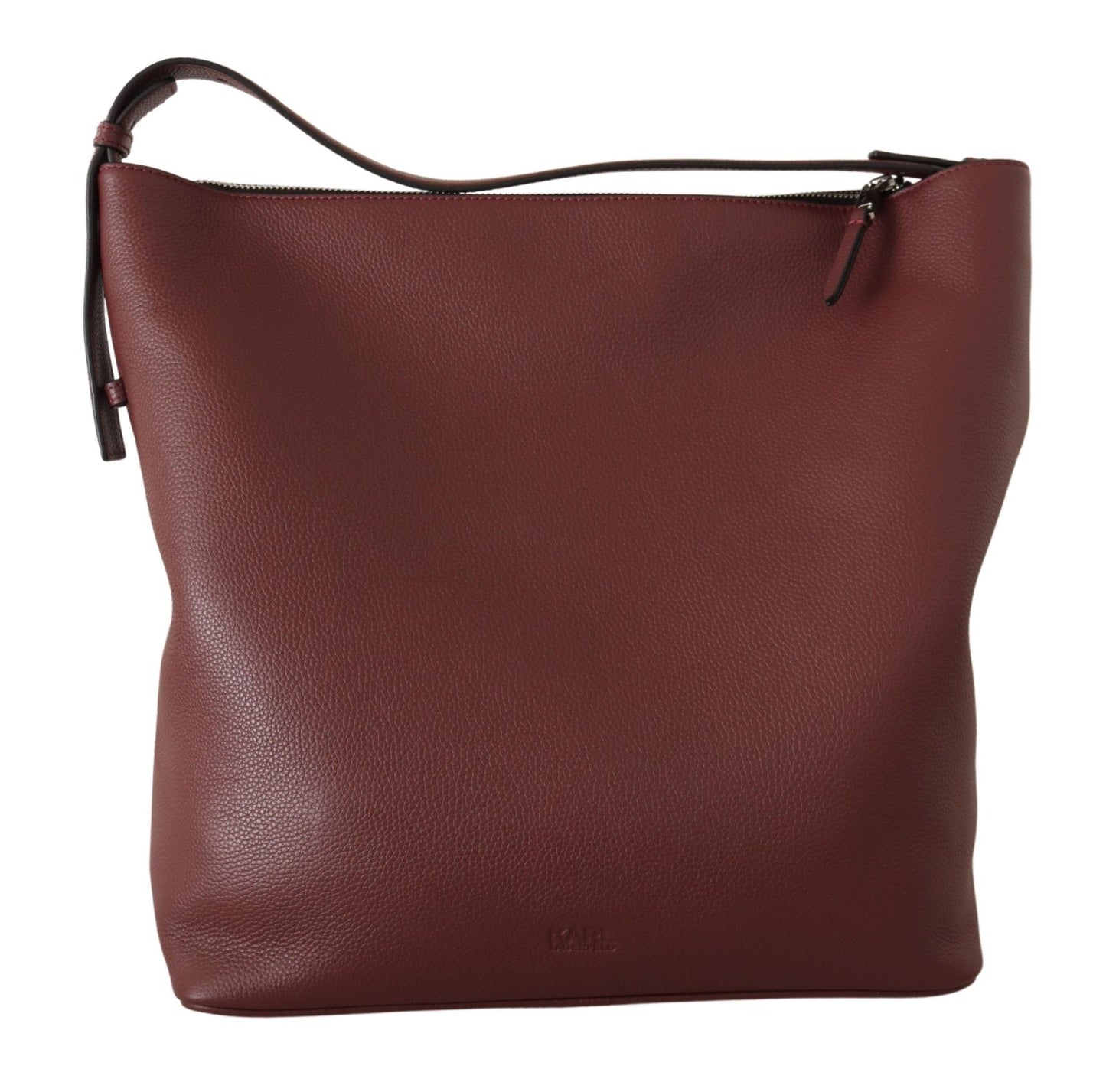 Elegant Wine Leather Tote with Adjustable Strap