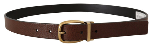 Elegant Leather Belt with Engraved Buckle