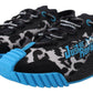 Black Blue Fabric Lace Up NS1 Sneakers