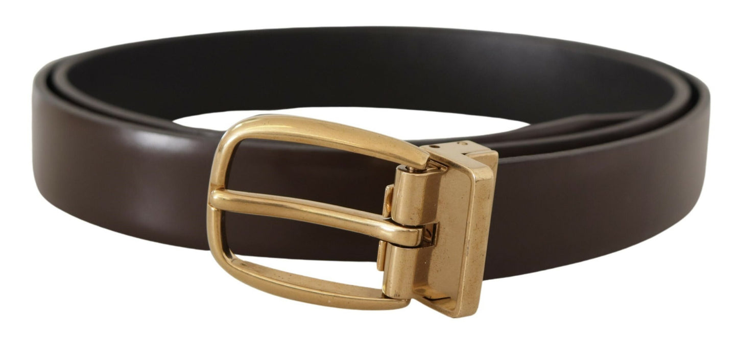 Elegant Dark Brown Leather Belt