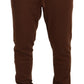 Brown Cashmere Men Drawstring Jogger Pants
