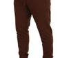 Brown Cashmere Men Drawstring Jogger Pants